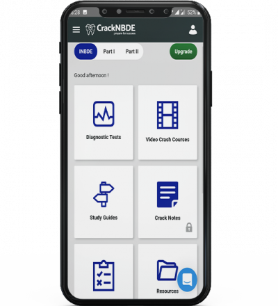 CrackNBDE App Home page on Mobile screen
