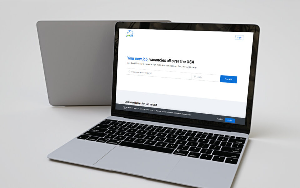 Jooble website Home page for searching vacancies all over the USA