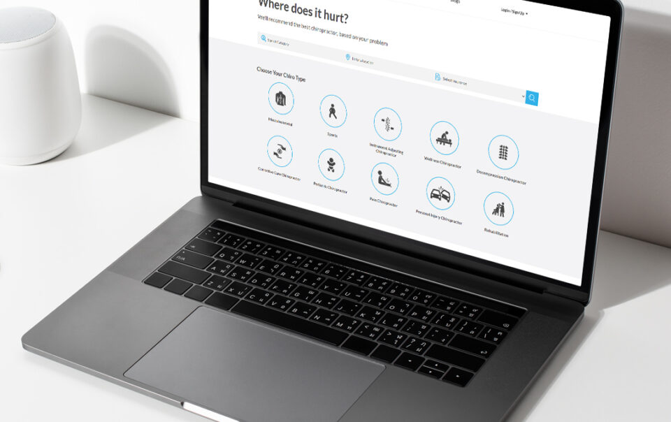 Laptop shows 1stopchiro website